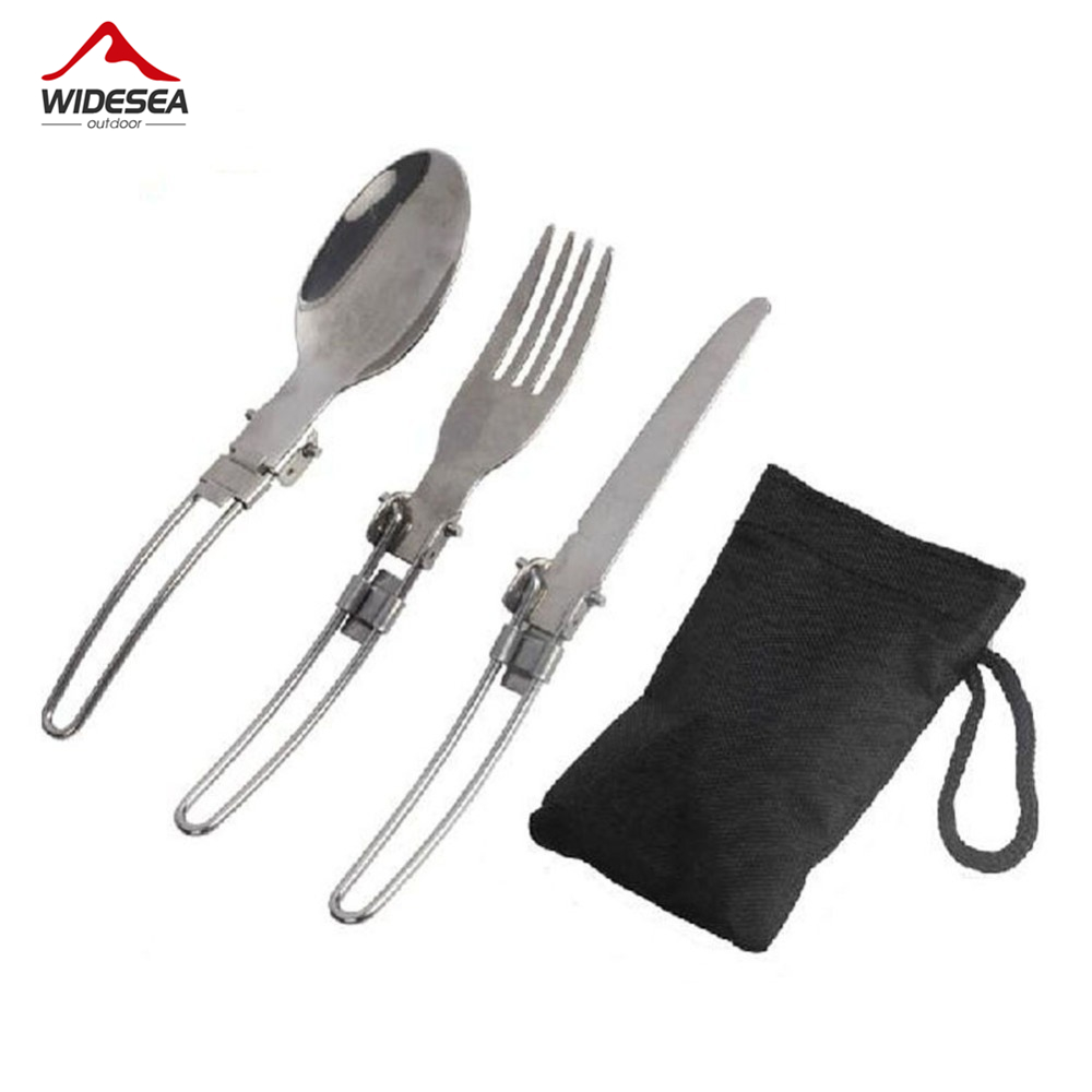 Outdoor Camping Dining Set - Set di posate pieghevoli in acciaio